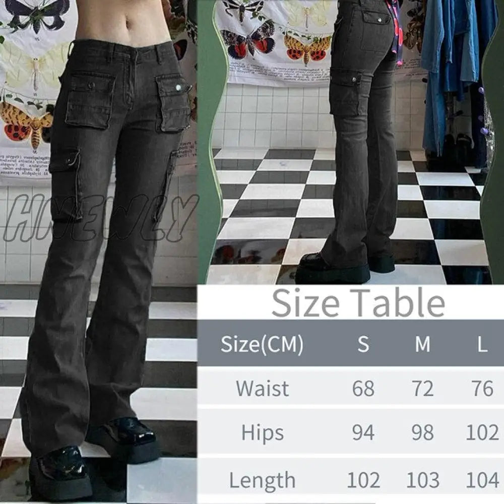 Printed Baggy Y2K Jeans Women's Low Waist jeans Autumn Winter Oversize Wide Leg Baggy Pants Casual Cargo Trousers