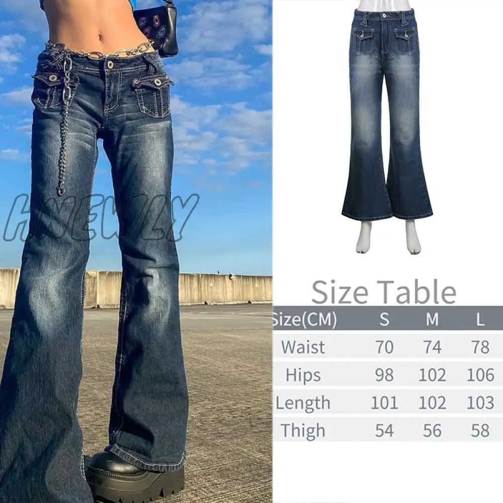 Printed Baggy Y2K Jeans Women's Low Waist jeans Autumn Winter Oversize Wide Leg Baggy Pants Casual Cargo Trousers