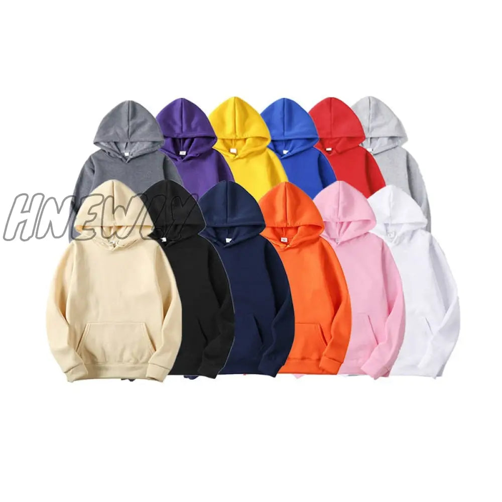 Sports Hoodie Spring and Autumn Men's and Women's Casual Hooded Pullover Sweatshirt Pure Color Sports Hoodie Sweatshirt Top