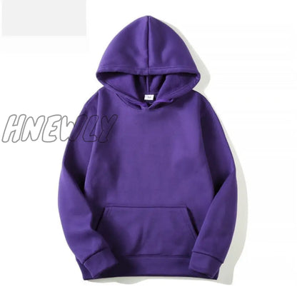 Sports Hoodie Spring and Autumn Men's and Women's Casual Hooded Pullover Sweatshirt Pure Color Sports Hoodie Sweatshirt Top