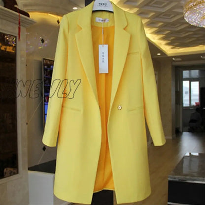 Spring Autumn Blazers Coats Women Suit Plus Size Long Sleeve Jacket Casual Tops Female Slim Blazers Windbreaker coat Trendy Office Outfits