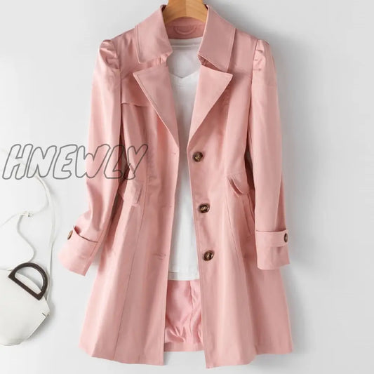 Spring Autumn Trench Coat Woman New Korean Single-breasted Mid-Long Women Trench Coat Overcoat Plus Size 5XL Windbreaker Female