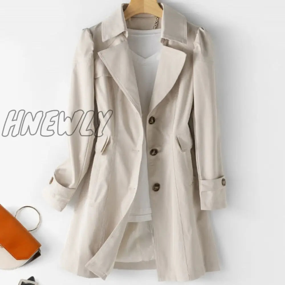 Spring Autumn Trench Coat Woman New Korean Single-breasted Mid-Long Women Trench Coat Overcoat Plus Size 5XL Windbreaker Female