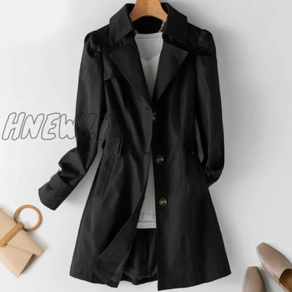 Spring Autumn Trench Coat Woman New Korean Single-breasted Mid-Long Women Trench Coat Overcoat Plus Size 5XL Windbreaker Female