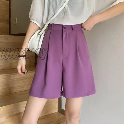 Stadiachain Summer Wide Leg Shorts Women Korean Style High Waist Shorts Woman Black Gray Pockets Loose Casual Short Pants Femme