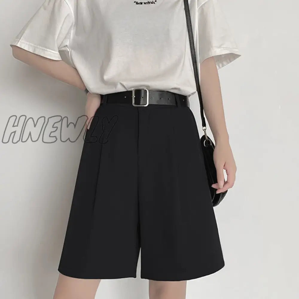 Stadiachain Summer Wide Leg Shorts Women Korean Style High Waist Shorts Woman Black Gray Pockets Loose Casual Short Pants Femme