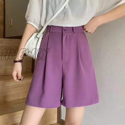 Stadiachain Summer Wide Leg Shorts Women Korean Style High Waist Shorts Woman Black Gray Pockets Loose Casual Short Pants Femme