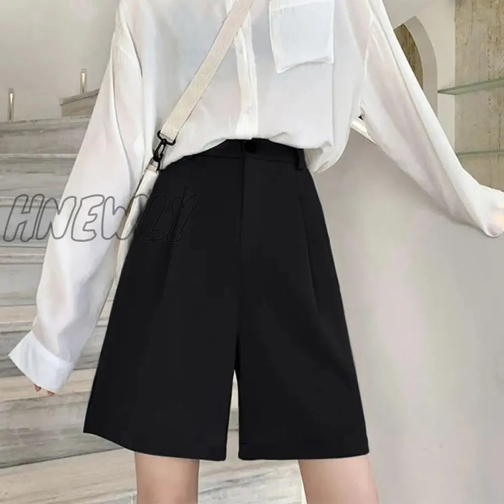 Stadiachain Summer Wide Leg Shorts Women Korean Style High Waist Shorts Woman Black Gray Pockets Loose Casual Short Pants Femme