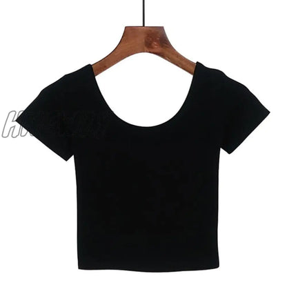 Stretch Women High Quality Sexy U Neck Crop Top 1PC Girls Short Sleeve Female Fashion Best Sell Popular Tee Top T-shirt Hot Sale