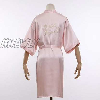 Wedding Bride Bridesmaid Robe Dressing Gown Sexy Women Bathrobe Nightgown Short Sleepwear Casual Flower Kimono Geisha M L XL