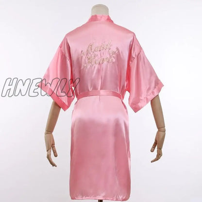 Wedding Bride Bridesmaid Robe Dressing Gown Sexy Women Bathrobe Nightgown Short Sleepwear Casual Flower Kimono Geisha M L XL