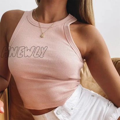 white tank top Women Summer Sexy Crop Top femme Casual Fitness Short black Vest Off Shoulder Women clothes