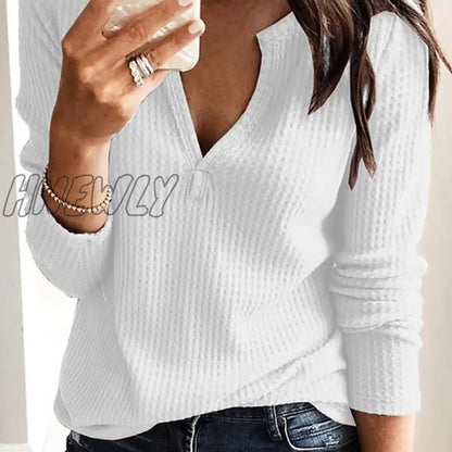 Women Clothing Autumn Spring Women Basic T Shirt New Fashion Long Sleeve V-Neck T Shirt Casual Slim Tops female Cheap Wholesale