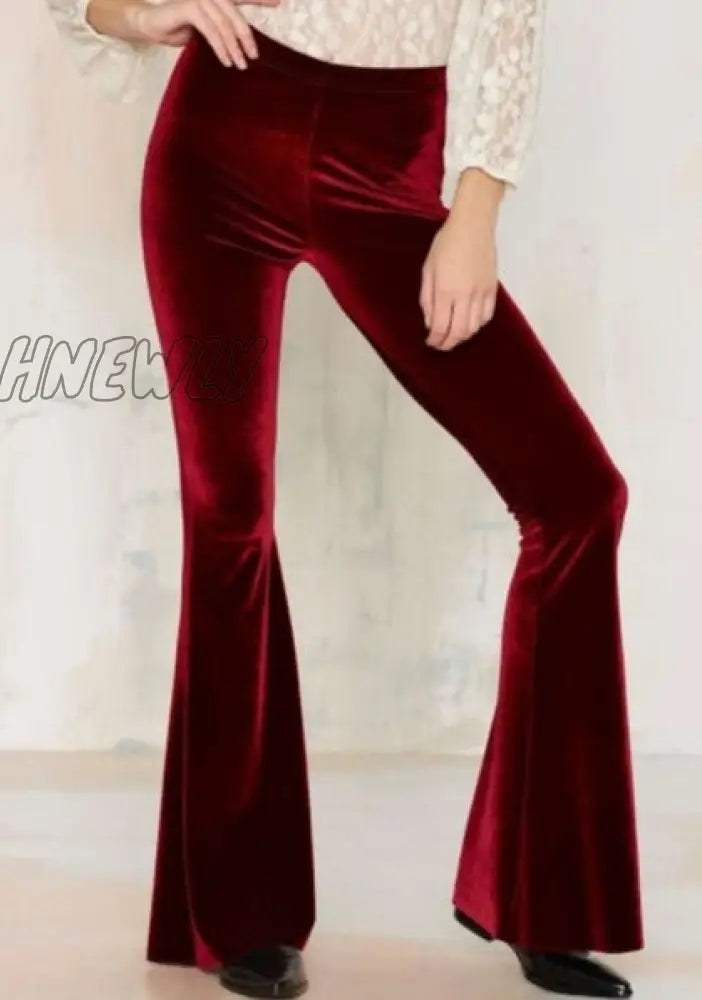 Women Pants Y2k Velvet Flares High Waist Flare Pant Spring Summer Festival Clothes Stretchy Trousers Hippie Boho Tight Bottoms