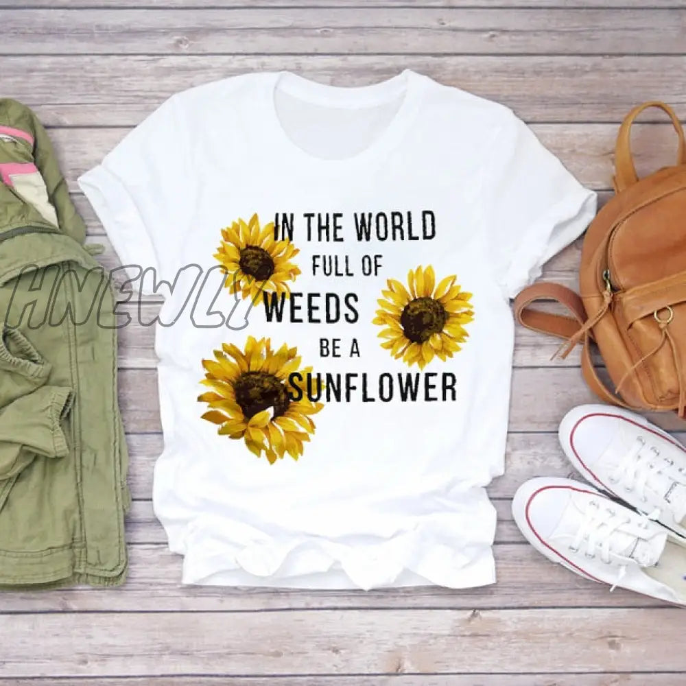 Women Summer Short Sleeve Floral Flower Fashion Lady T-shirts Top T Shirt Ladies Womens Graphic Female Tee T-Shirt