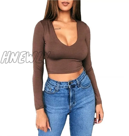 Women T-shirt Long Sleeve Top Ladies Bodycon Casual T Shirt Sexy Ladies Shirt Womens Clothing Party Clothes Women Tee Shirts