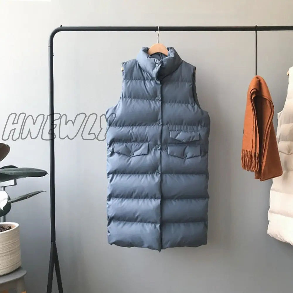 Women Winter Vest Coat Stand Collar Women Long Vest Warm Women Tops Vest Chaleco Mujer Gilet Casaco Feminino Winter Outfits Aesthetic