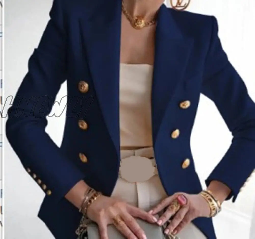 Women's New Solid Color Fashion Sexy Multi Buttons Summer And Autumn Casual Suit Office Wear Elegant Short Coat