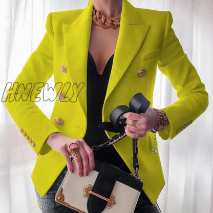 Women's New Solid Color Fashion Sexy Multi Buttons Summer And Autumn Casual Suit Office Wear Elegant Short Coat