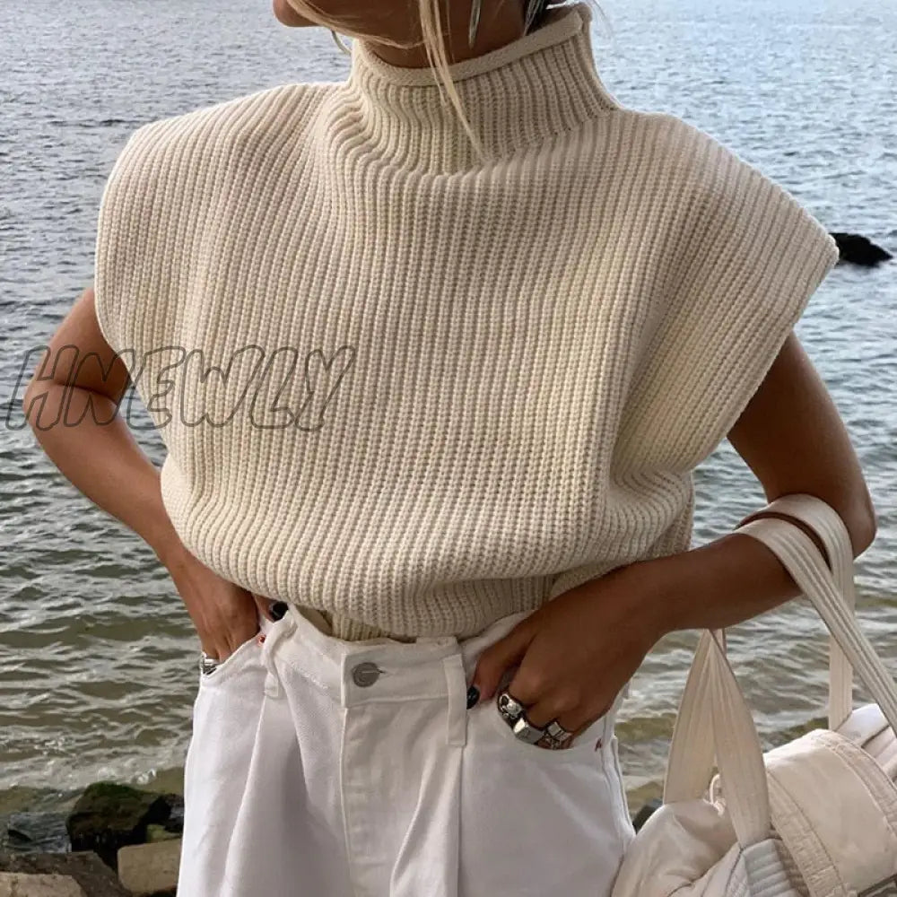 Yuan'S and winter new pure color woolen sweater  sexy temperament high neck short sleeve sweater top female