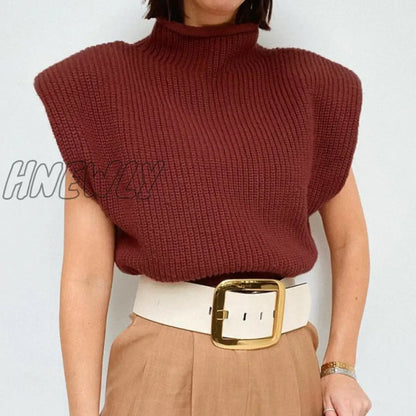 Yuan'S and winter new pure color woolen sweater  sexy temperament high neck short sleeve sweater top female