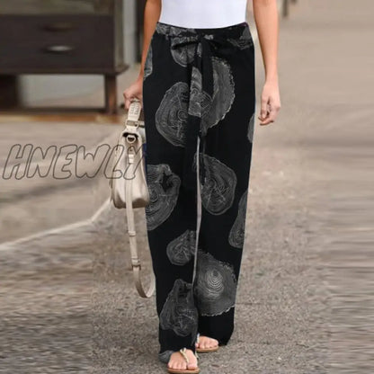 ZANZEA kaftan Spring Pants Women's Printed Trousers Casual Elastic Waist Pantalon Palazzo Female Drawstring Turnip