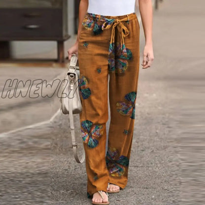 ZANZEA kaftan Spring Pants Women's Printed Trousers Casual Elastic Waist Pantalon Palazzo Female Drawstring Turnip